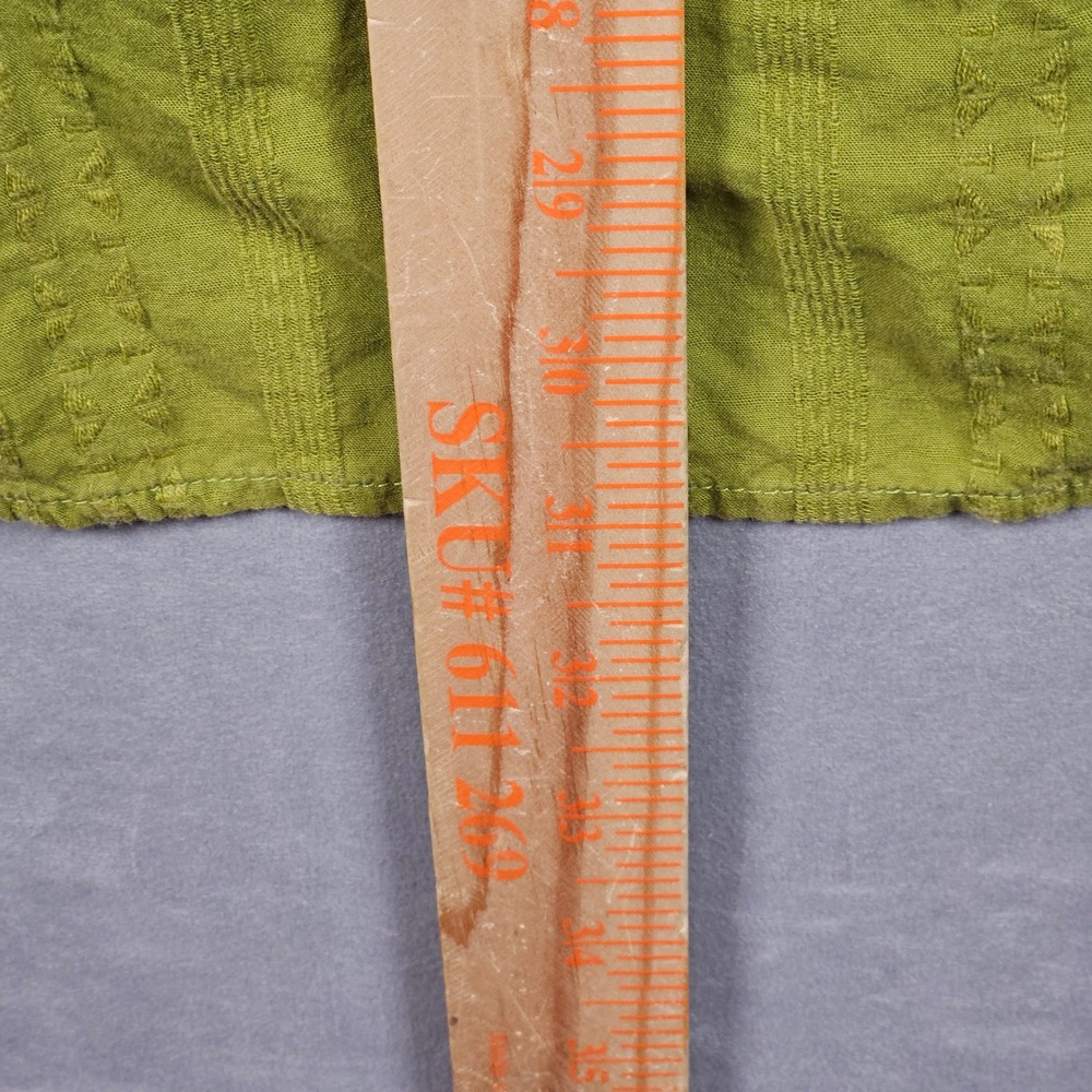 Vintage Lucky Brand  Shirt Mens Lare Green Textured Stripe Button Down 90s - Picture 7 of 11